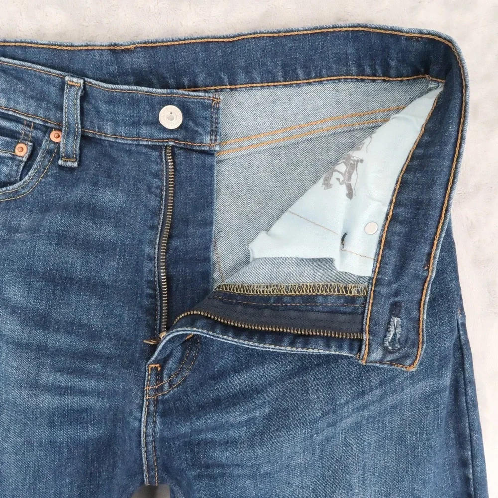 Levi's Jeans Mens 34x32 Fits 33x31.5 Blue 513 Slim Straight Stretch 08513-0934